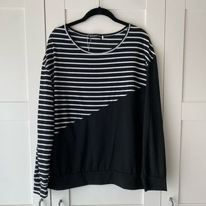 Crew Neck Geometric Print Swearshirt